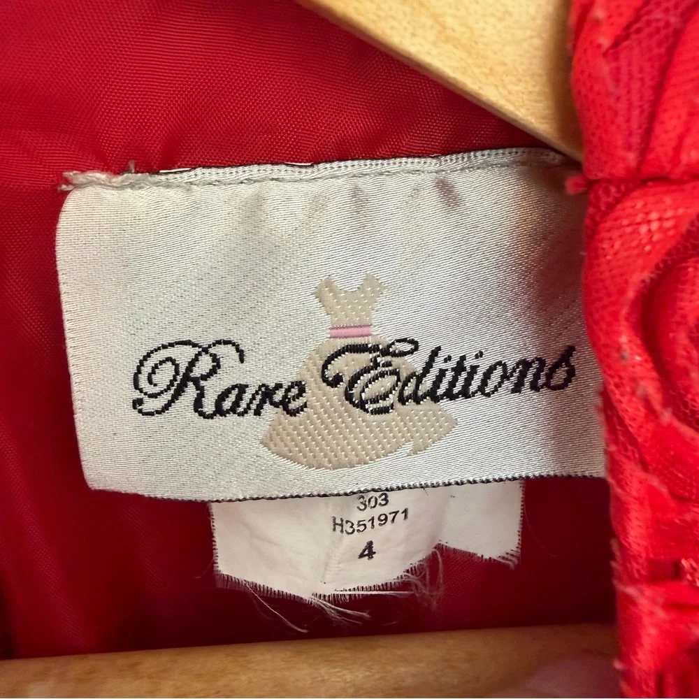 Rare Editions | Kid’s |‎ Red Rosette | Floral | Party | Holiday | Dress | 4